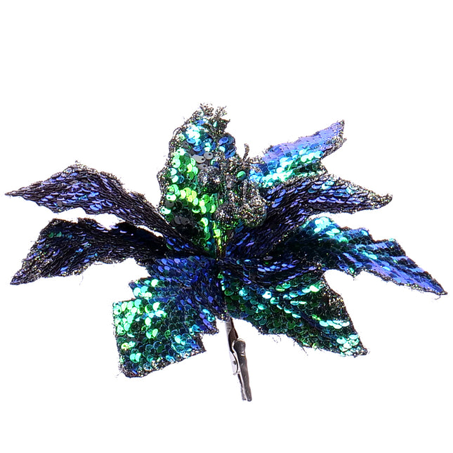 02004011_vianocna-ruza-x1-zelena-glitre-d26cm-stipec-k4-umela